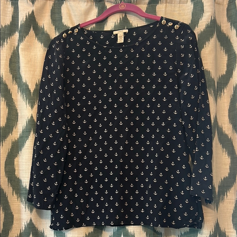 J. Crew Anchor Print Top
